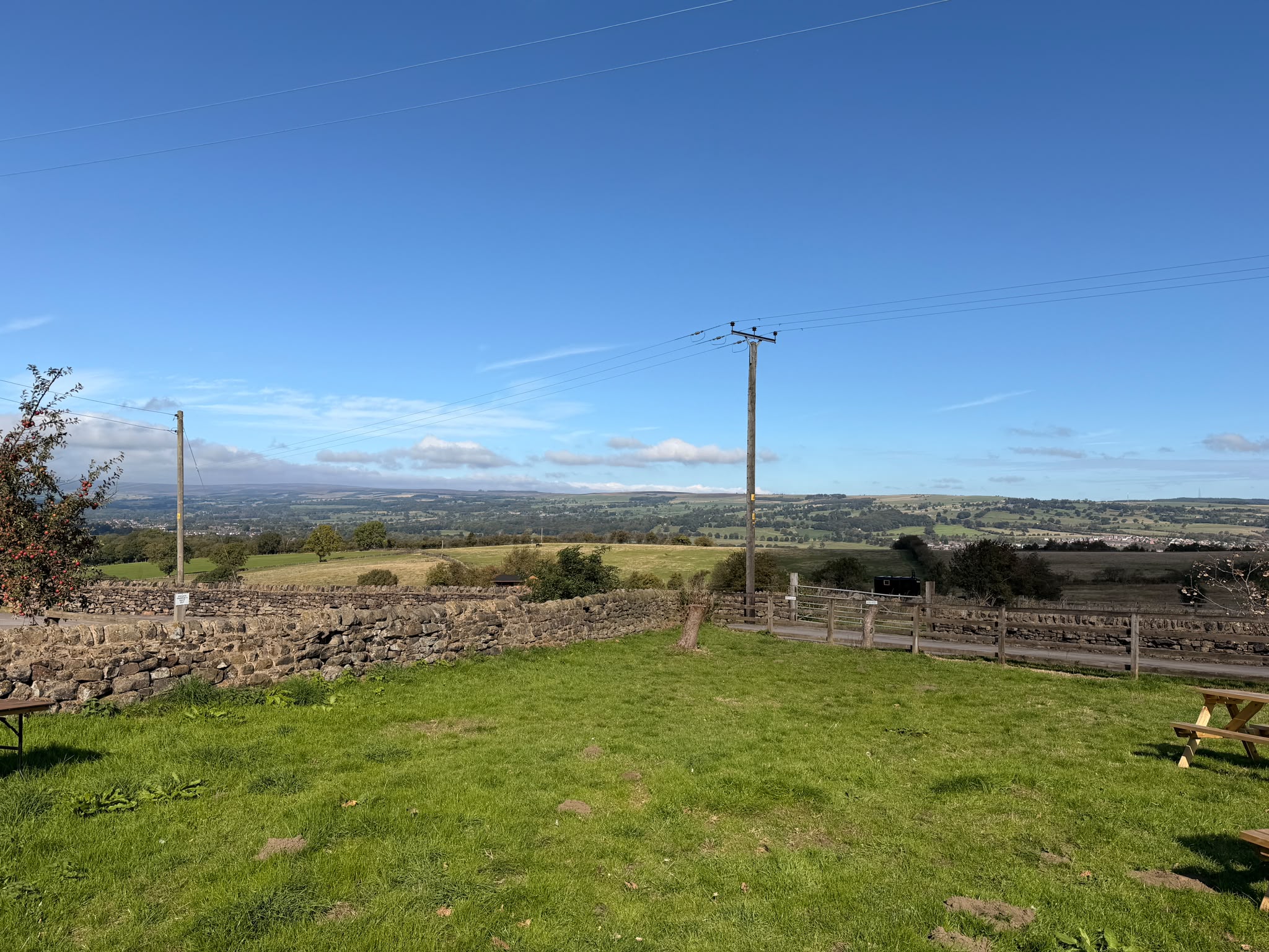 Panoramic Wharfe valley views from the beer garden