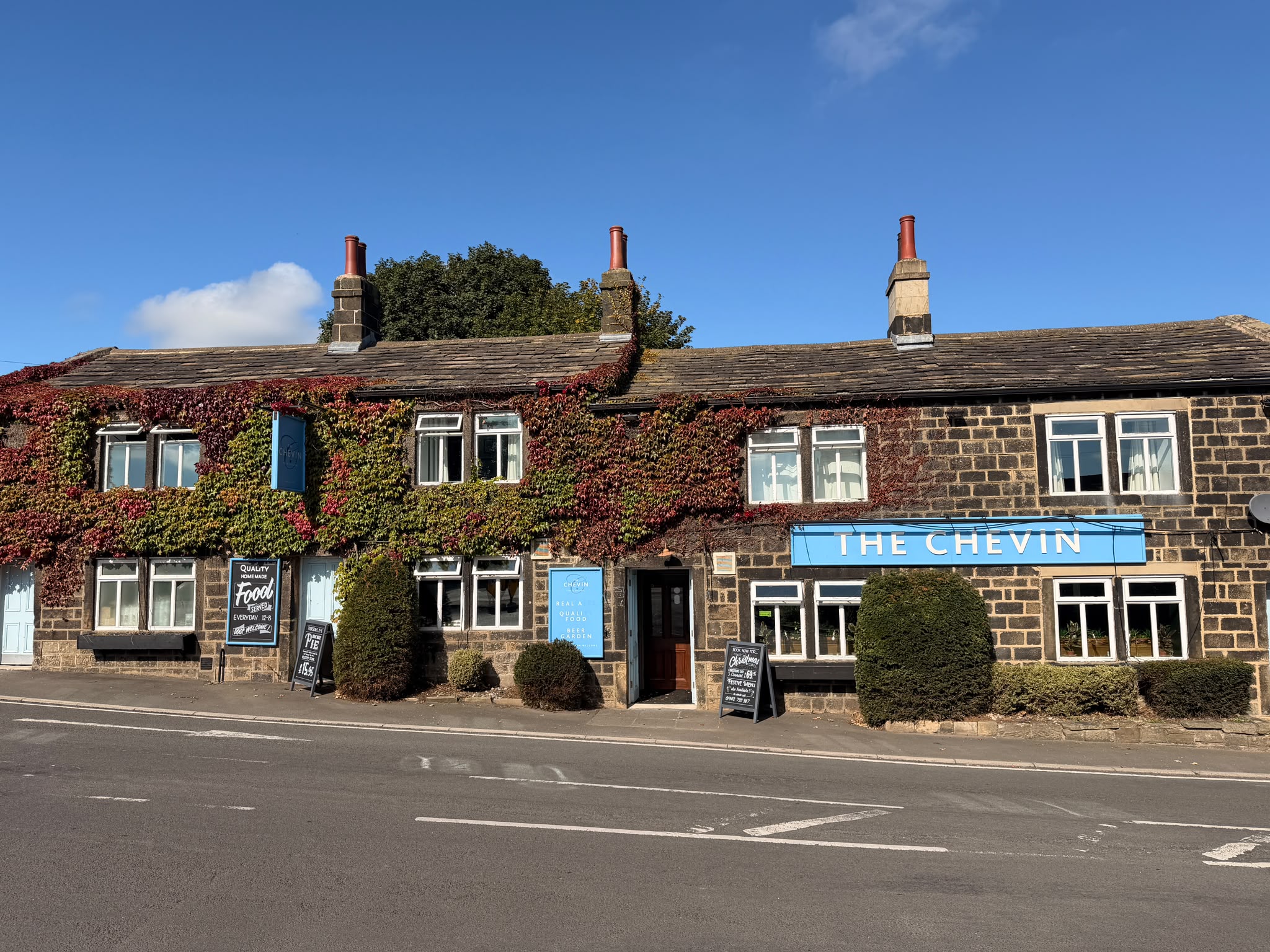 Stone facade with The Chevin signage